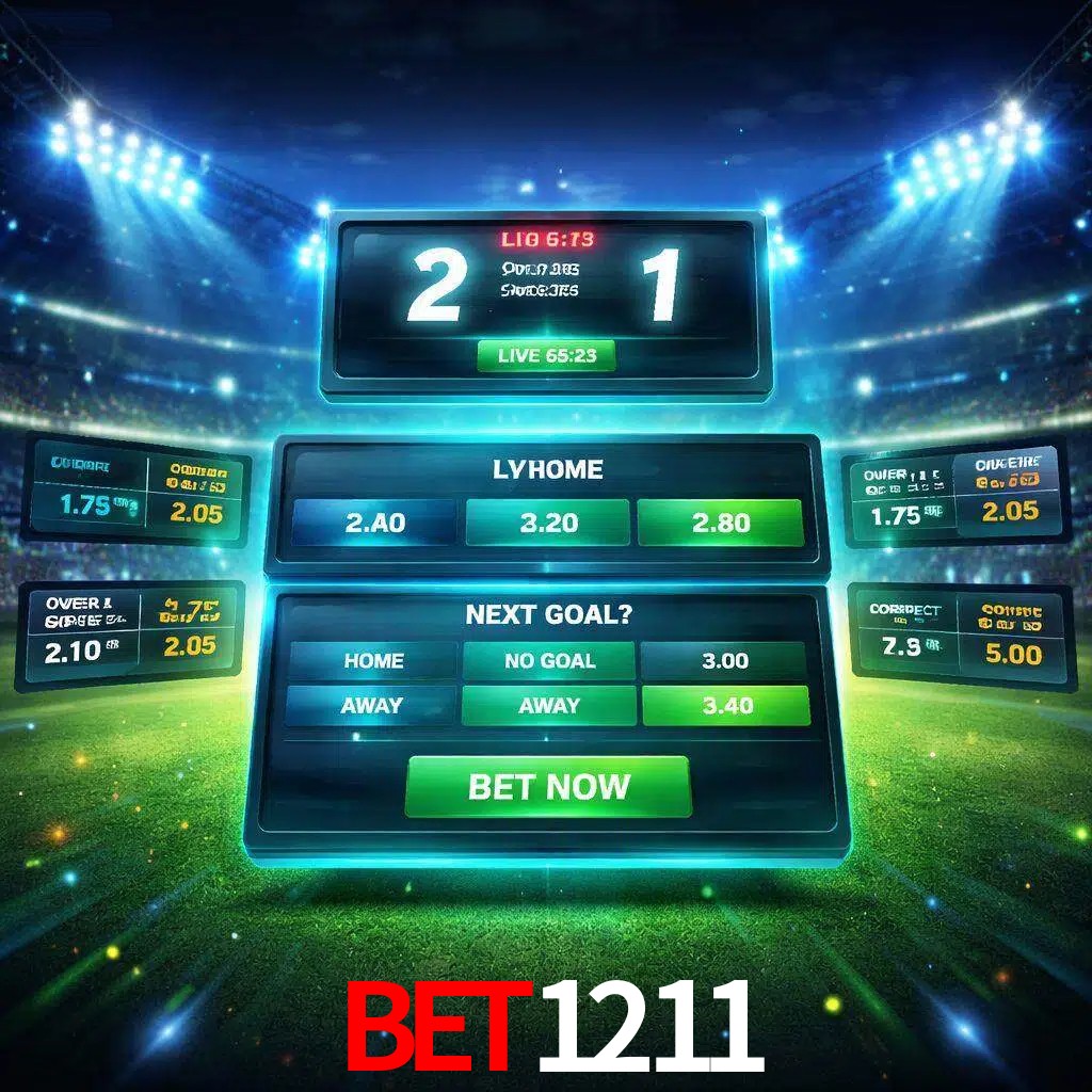 Vista de apuestas en vivo BET1211 durante un partido en curso