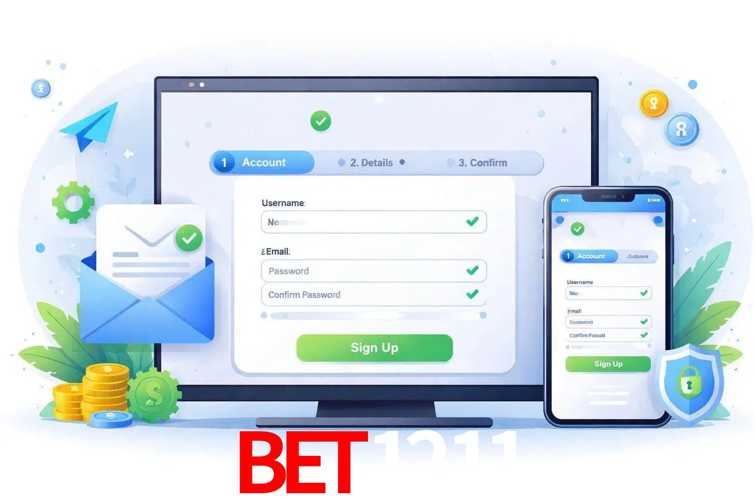 Registro de nuevo usuario y configuración de cuenta BET1211