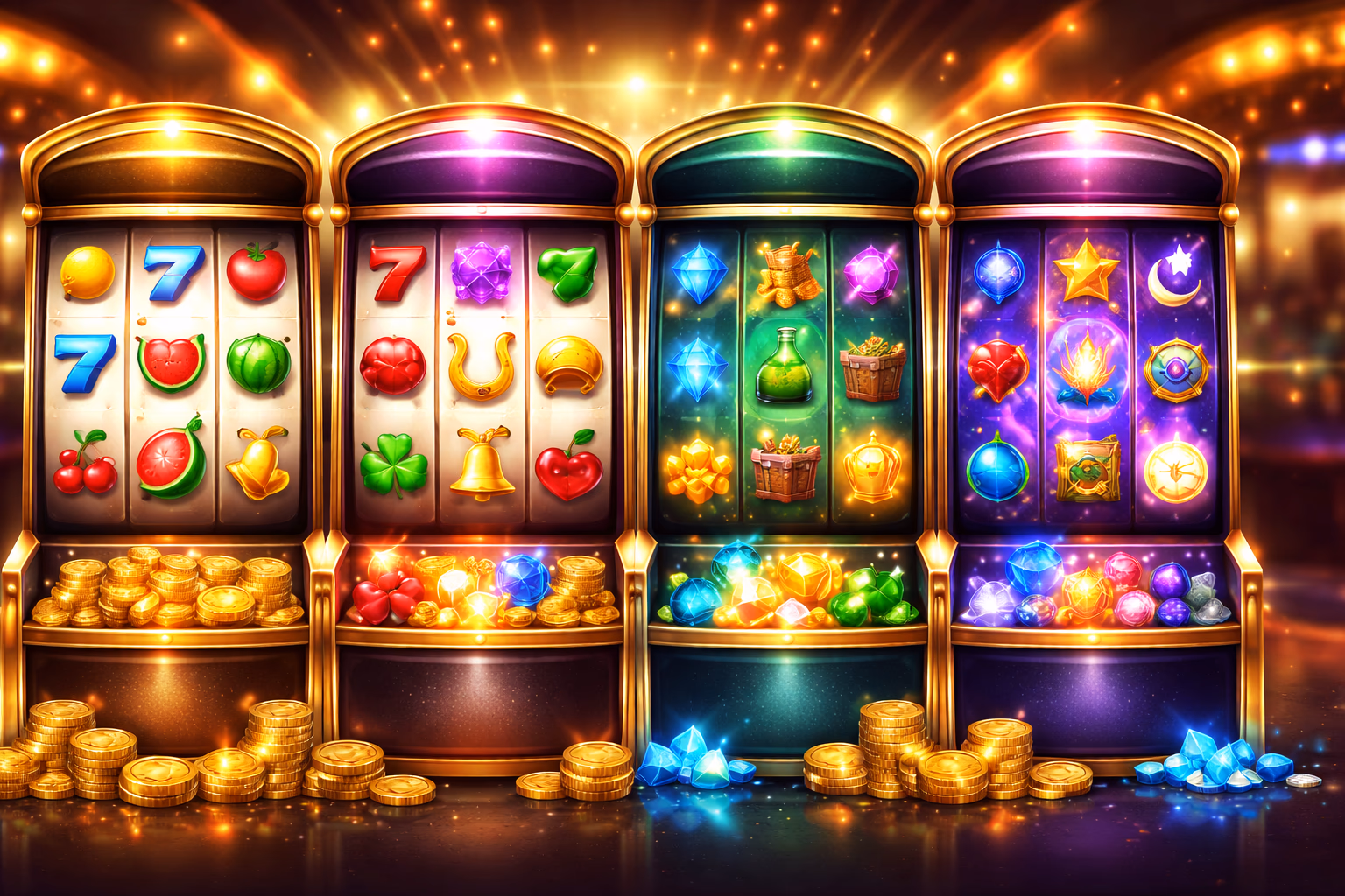 Tragamonedas destacadas y categorías de carretes BET1211